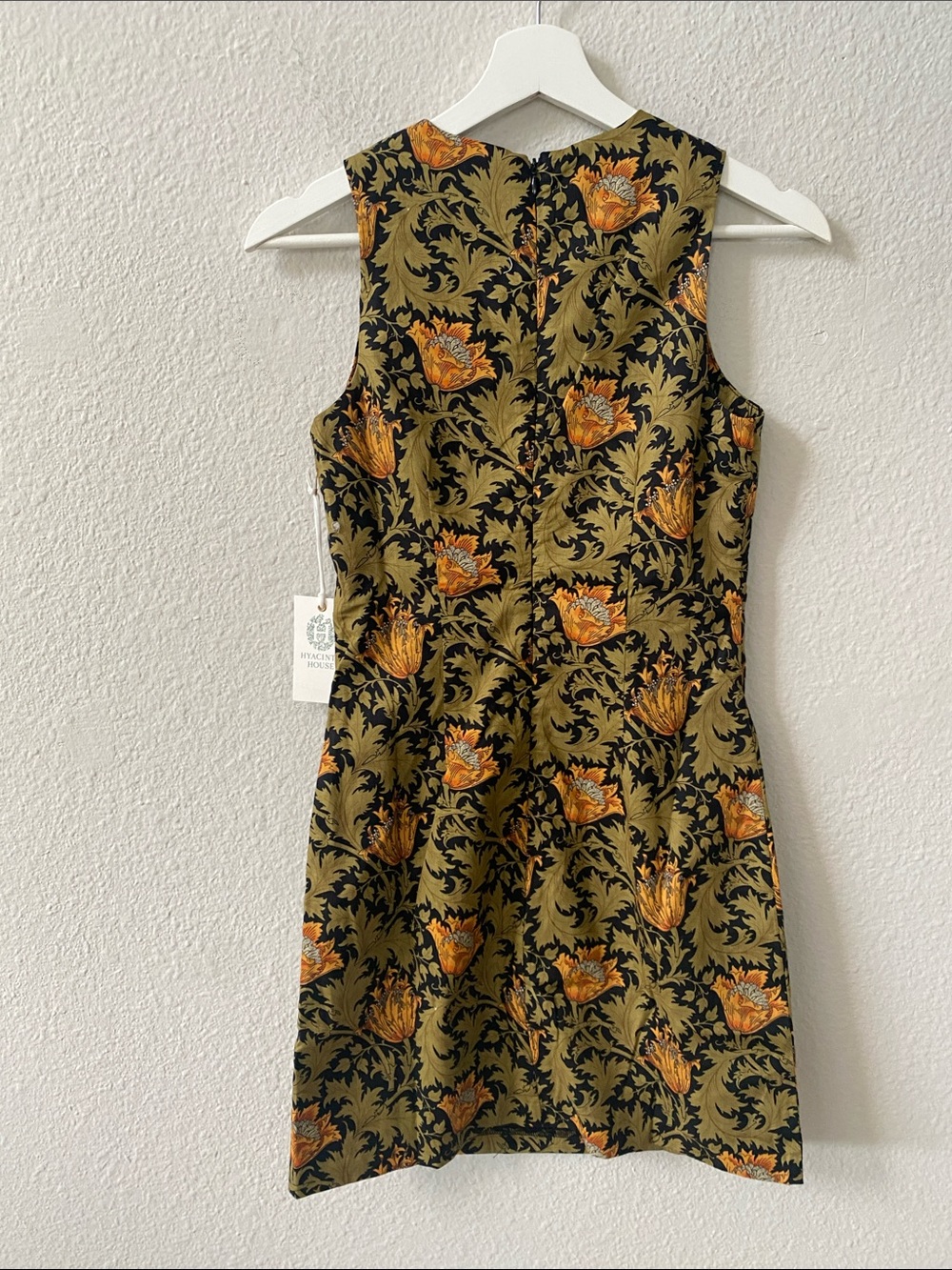 NWT Tuckernuck Olive Leafy Floral Lennon Mini Dress XXS - Picture 4 of 13